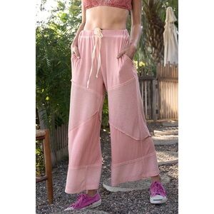 NWT POL pants MINERAL wash-dreamy rose-*pockets tie waist cropped sz M/L New-$69